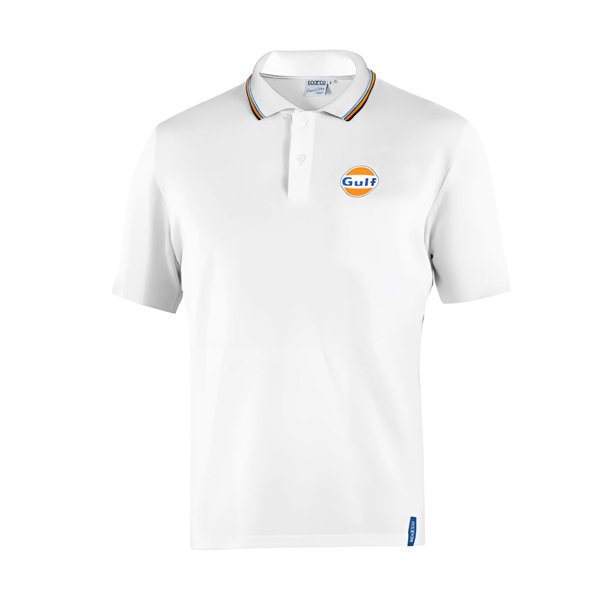 The front of the white Sparco Gulf Piquet Polo from Sparco.