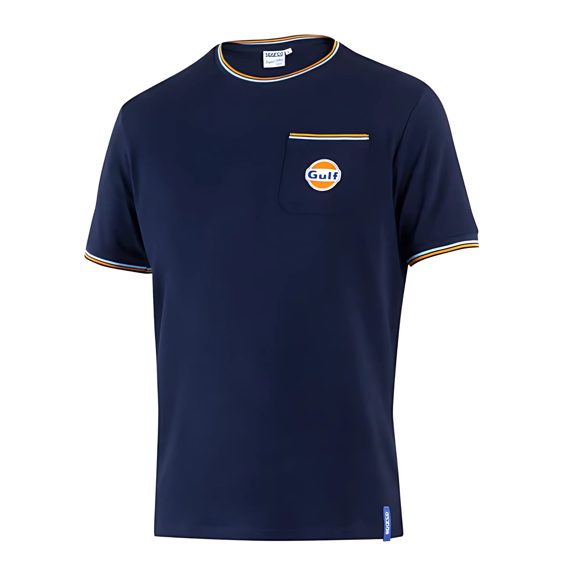 The front of the navy Sparco Gulf Pocket T-Shirt from Sparco.