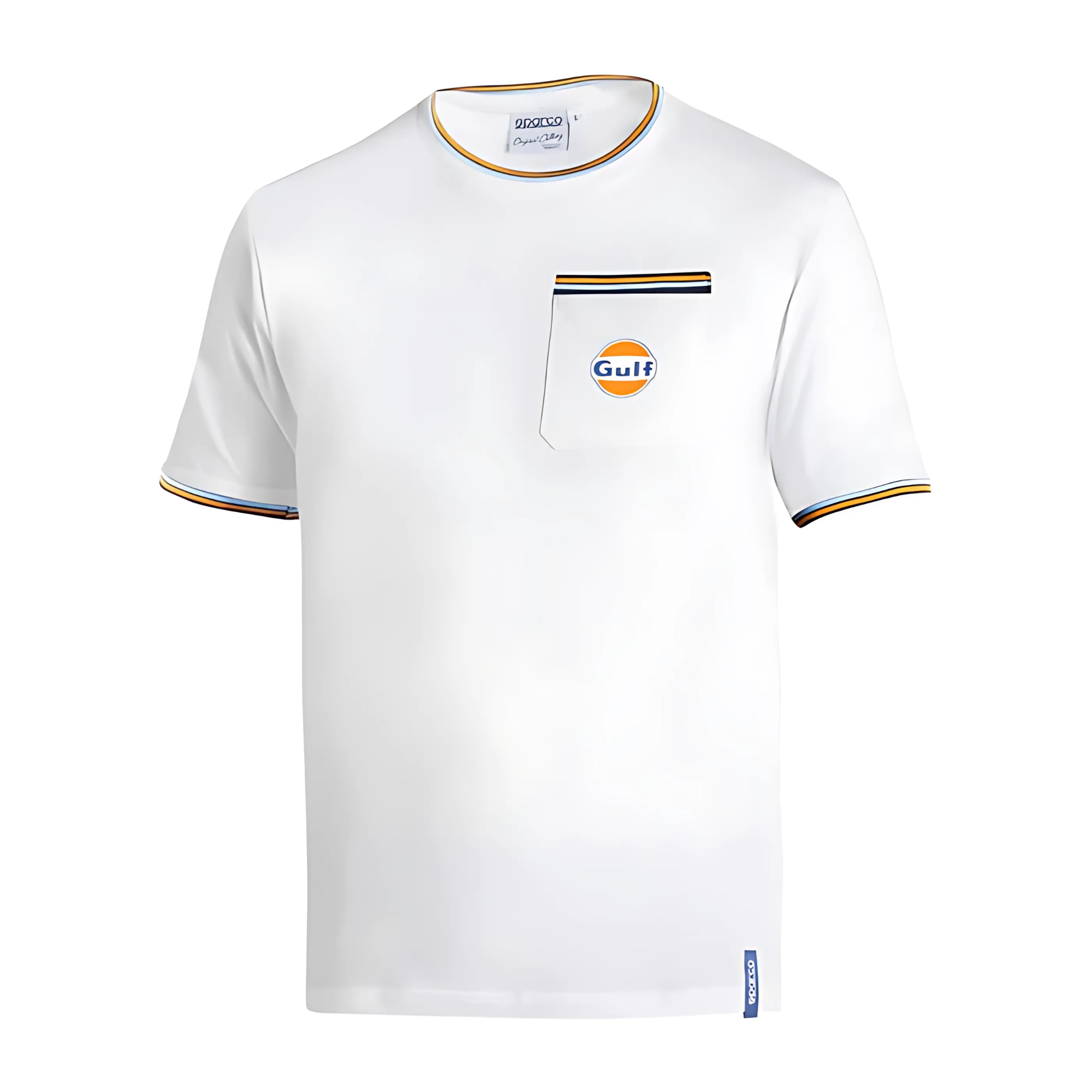 The front of the white Sparco Gulf Pocket T-Shirt from Sparco.