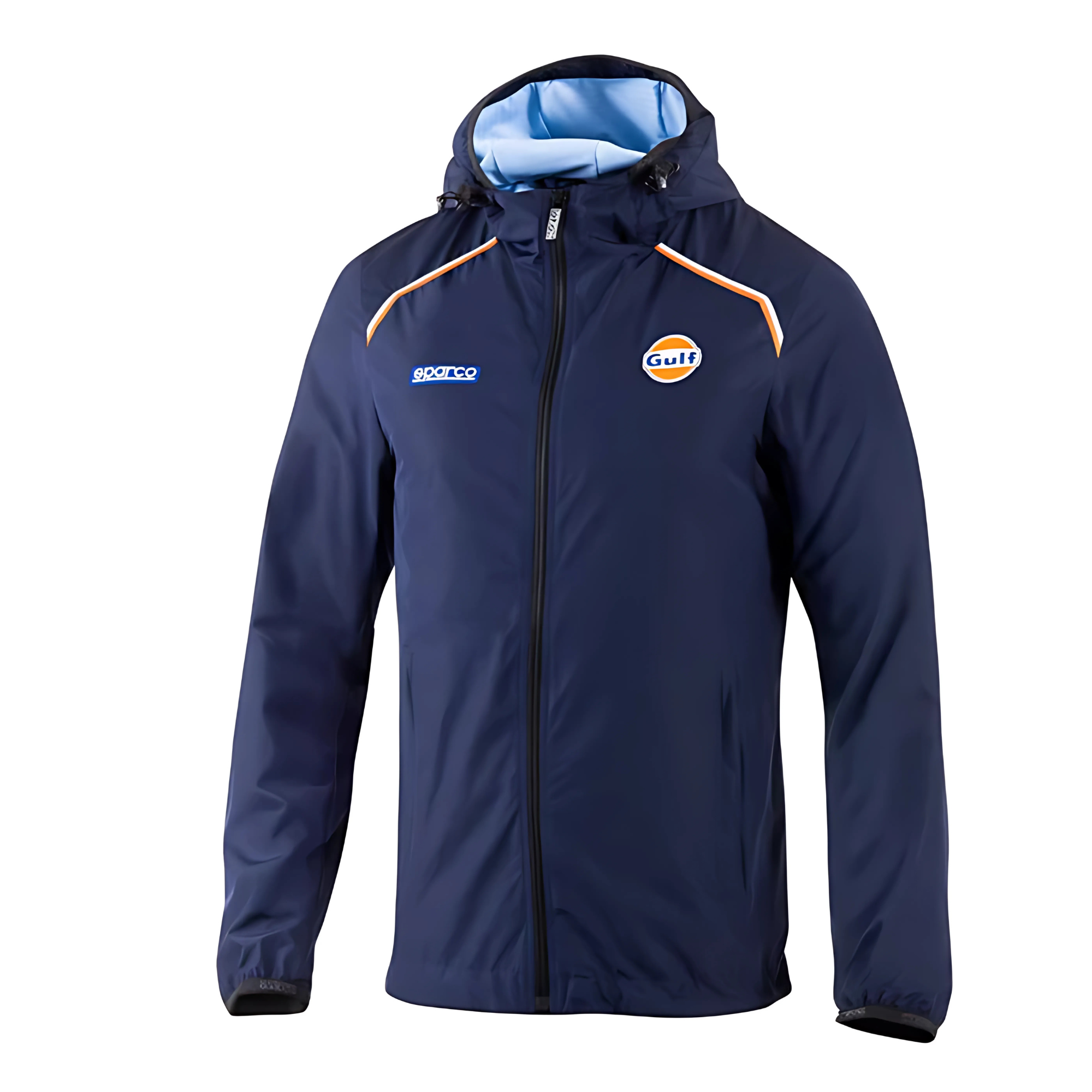 The front of the navy blue Sparco Gulf SL Windbreaker Jacket from Sparco.
