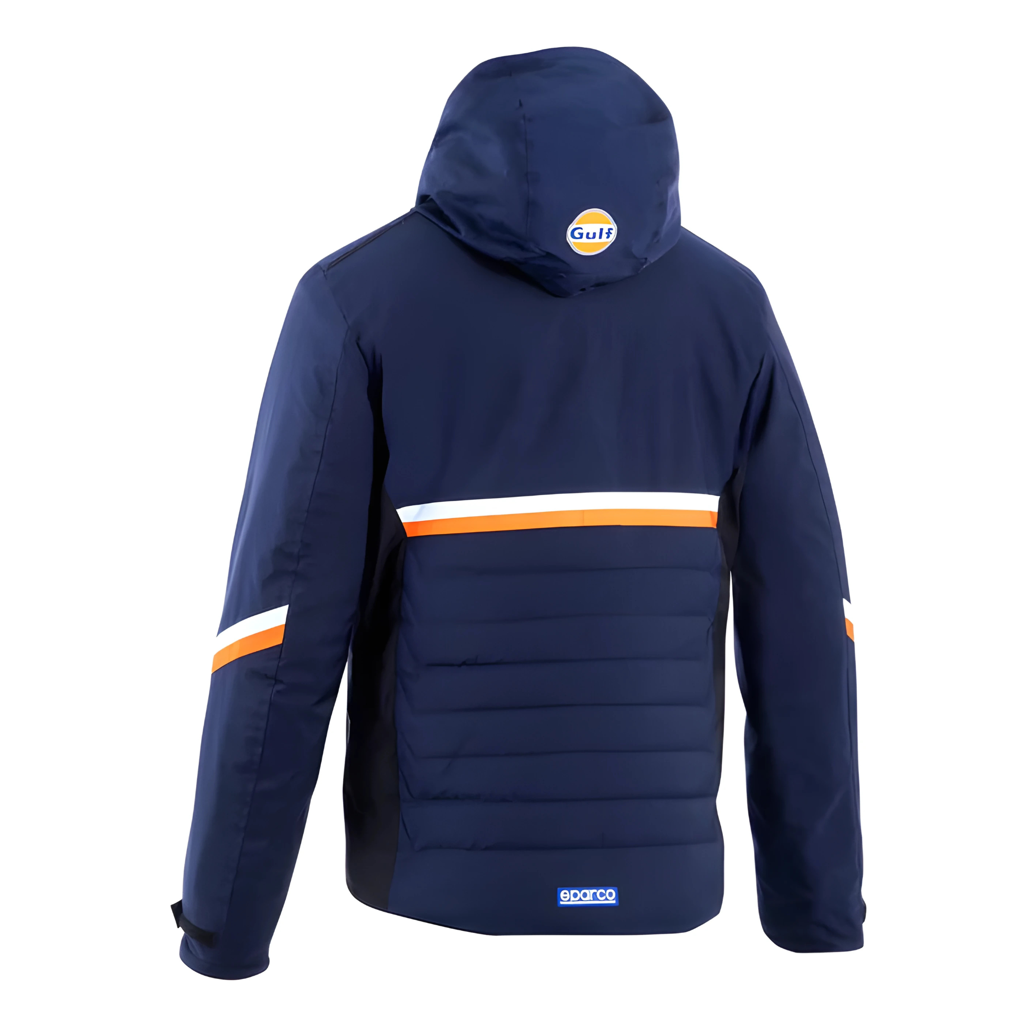 The back of the navy blue Sparco Gulf Winter Jacket from Sparco.