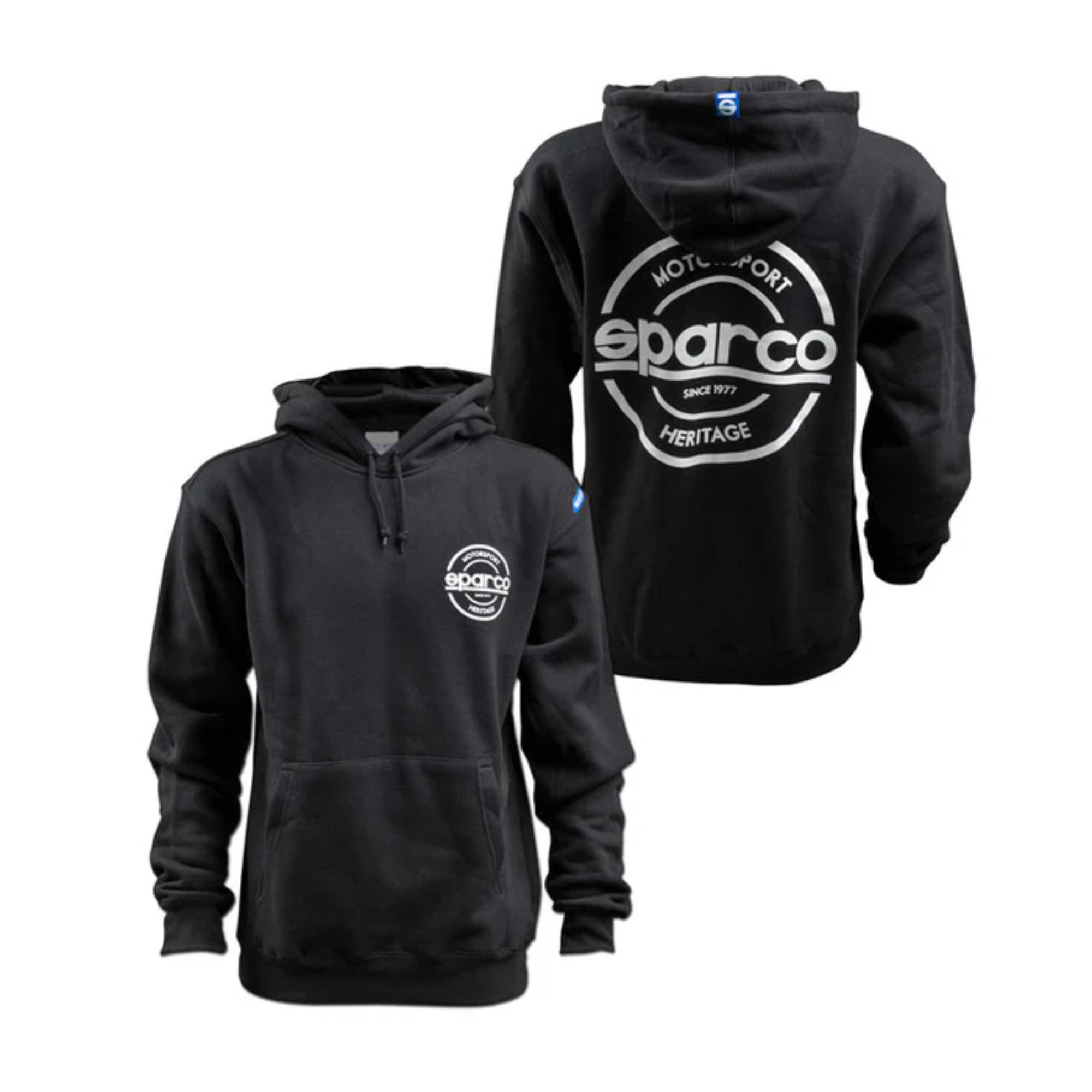 The black Sparco Heritage Seal Hooded Sweatshirt from Sparco.