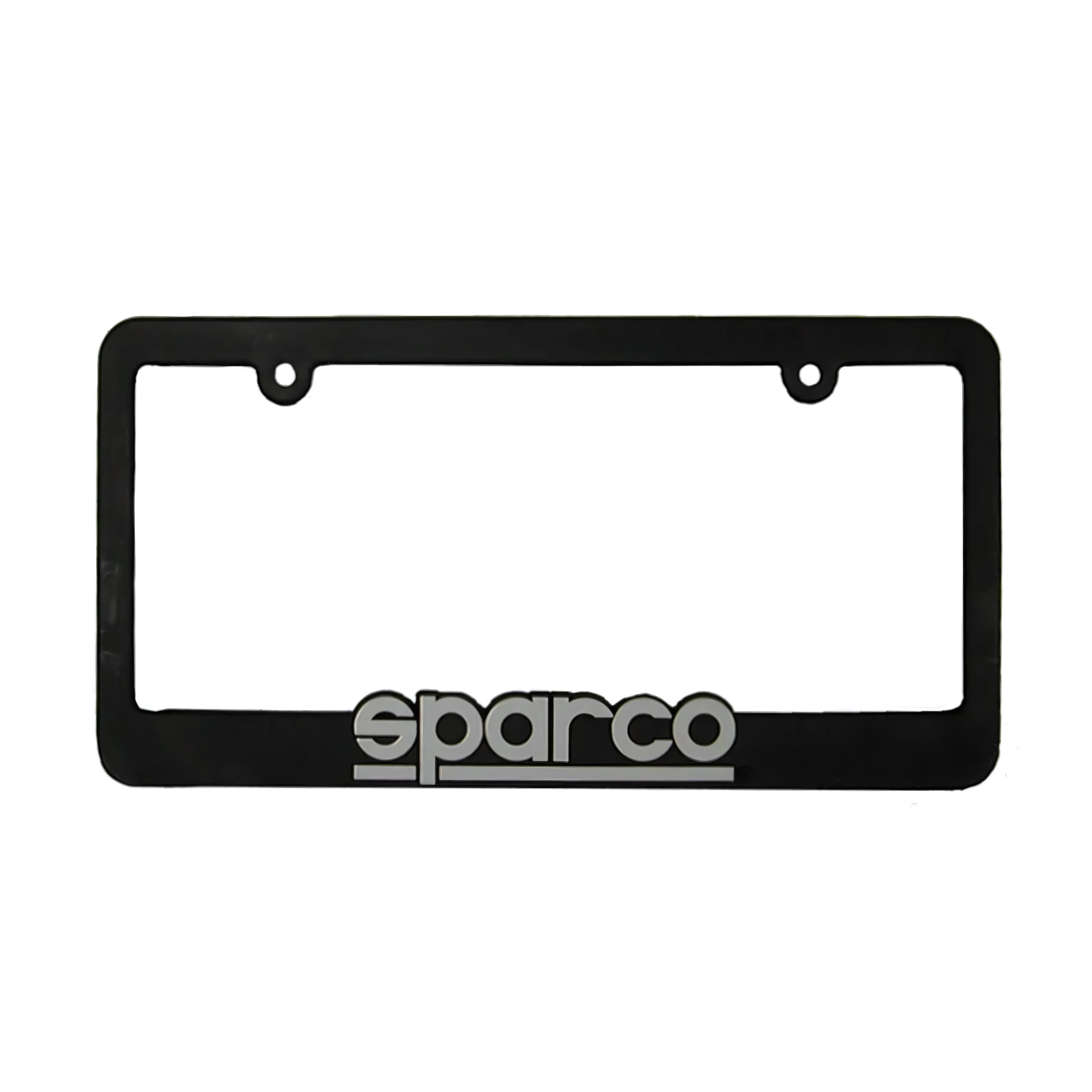 The black Sparco License Plate Frame with gray lettering from Sparco.