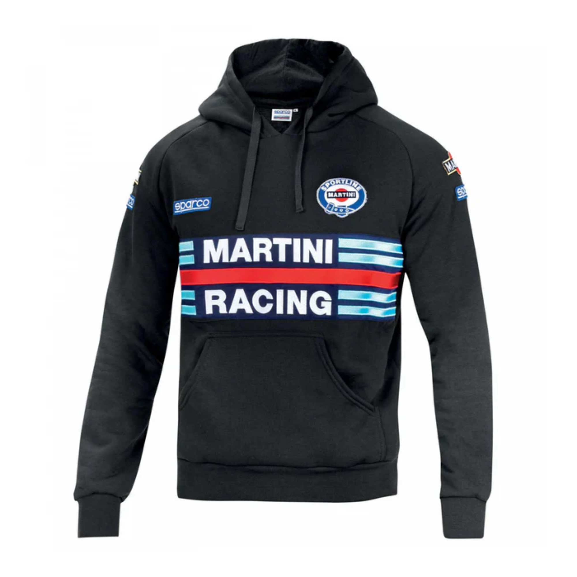 The black Sparco Martini Racing Hooded Sweatshirt from Sparco.
