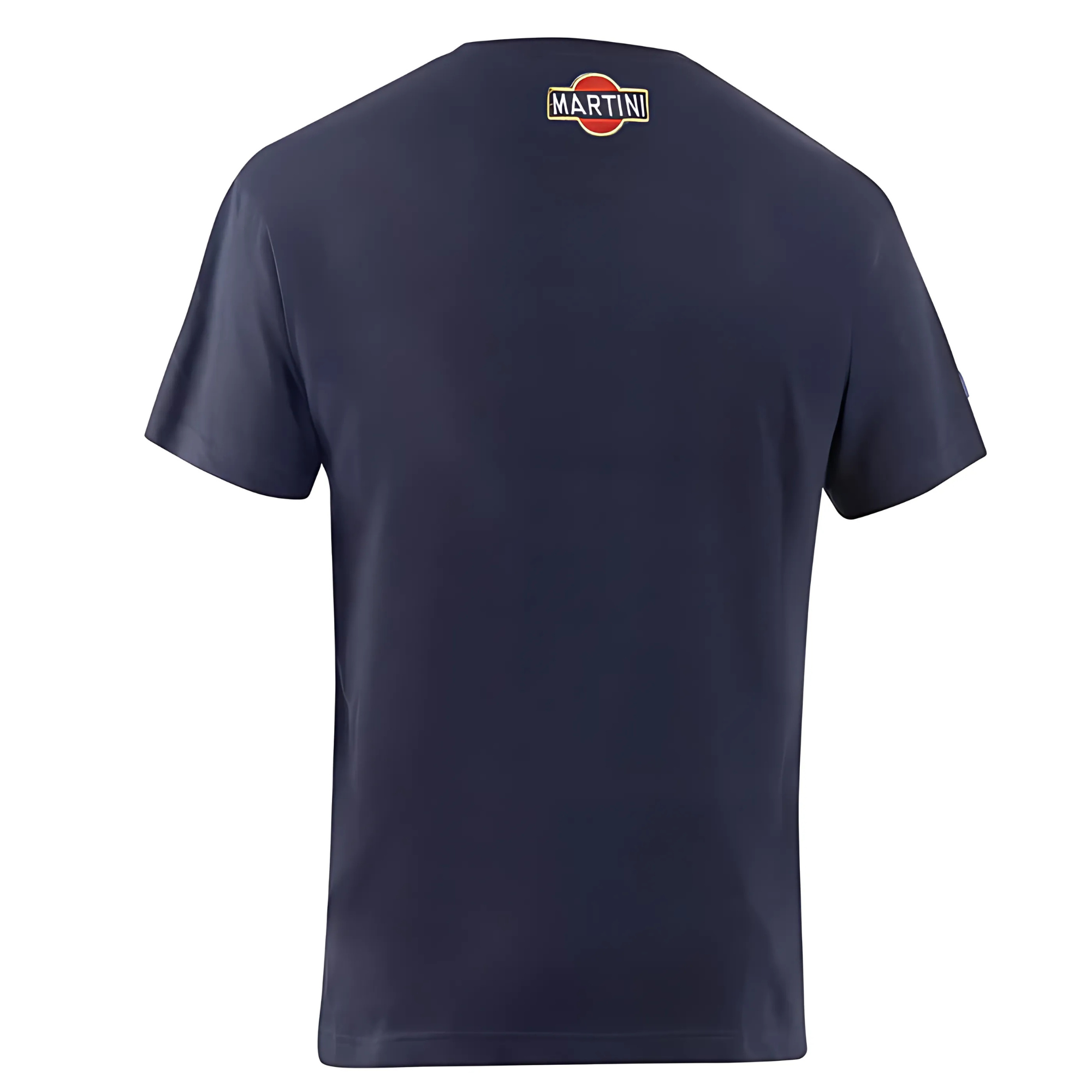 The back of the navy blue Sparco Martini Racing Stripes T-Shirt from Sparco.