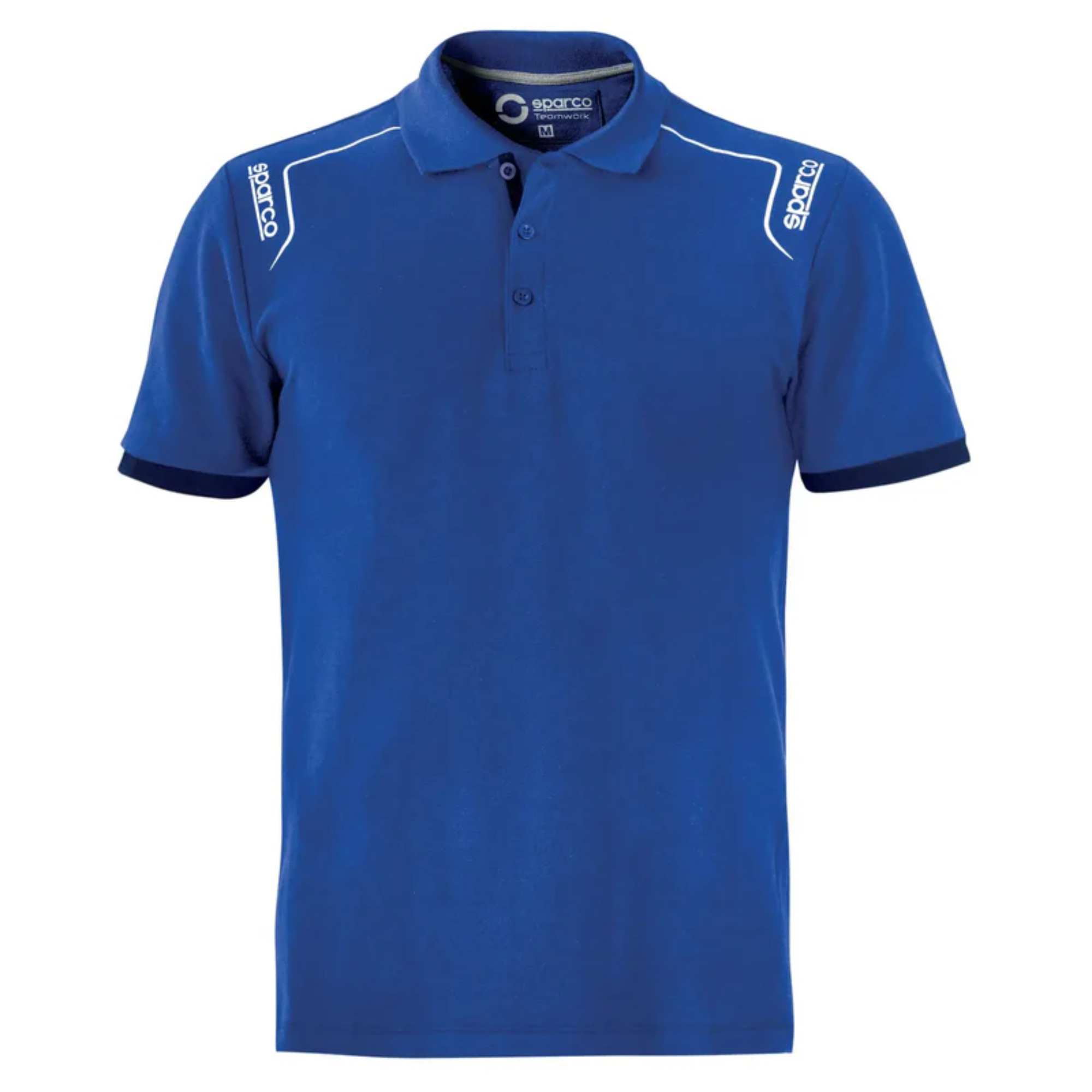 The blue Sparco Portland Polo from Sparco from the front.
