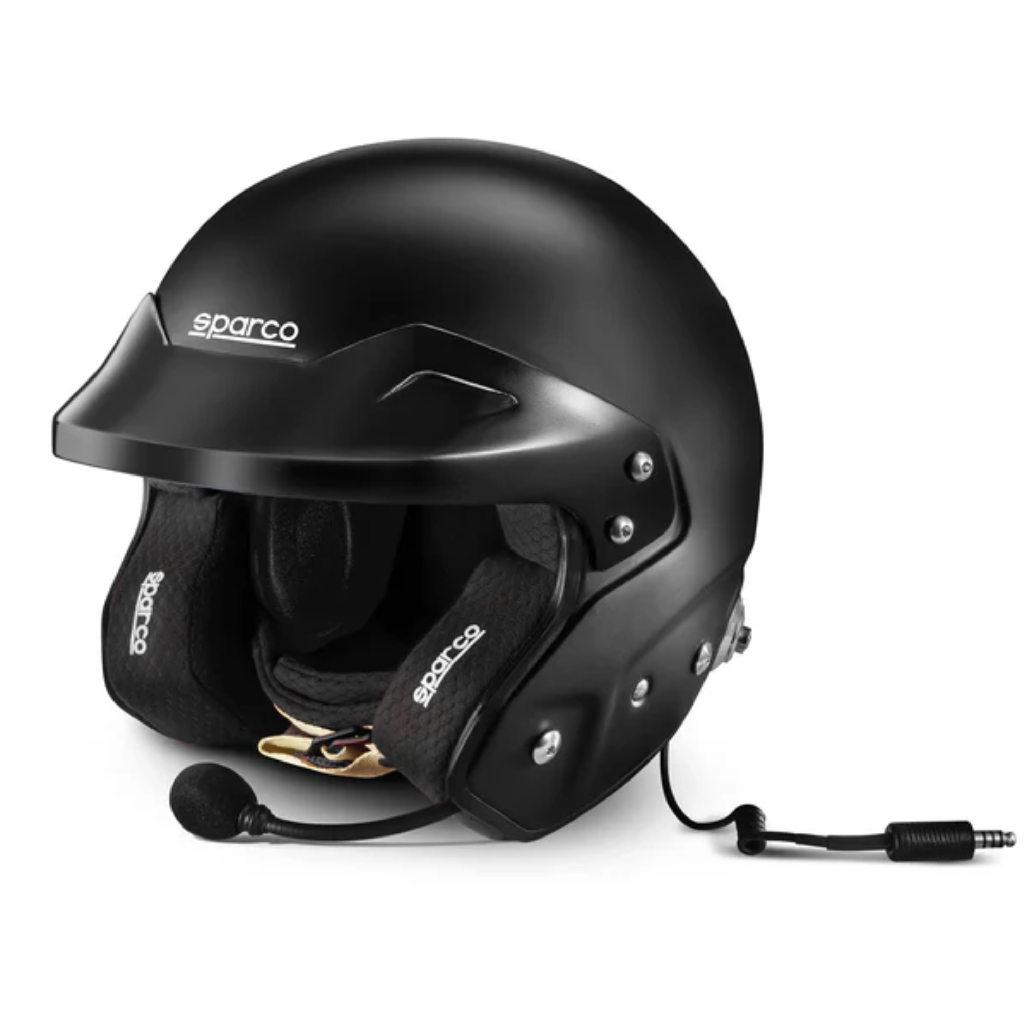 The flat black Sparco RJ-i SA2020 Rally Helmet from Sparco.