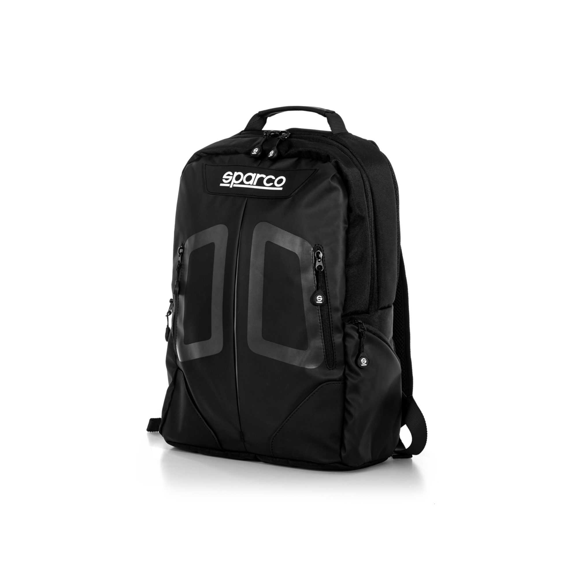 The front of the black Sparco Stage Backpack from Sparco.