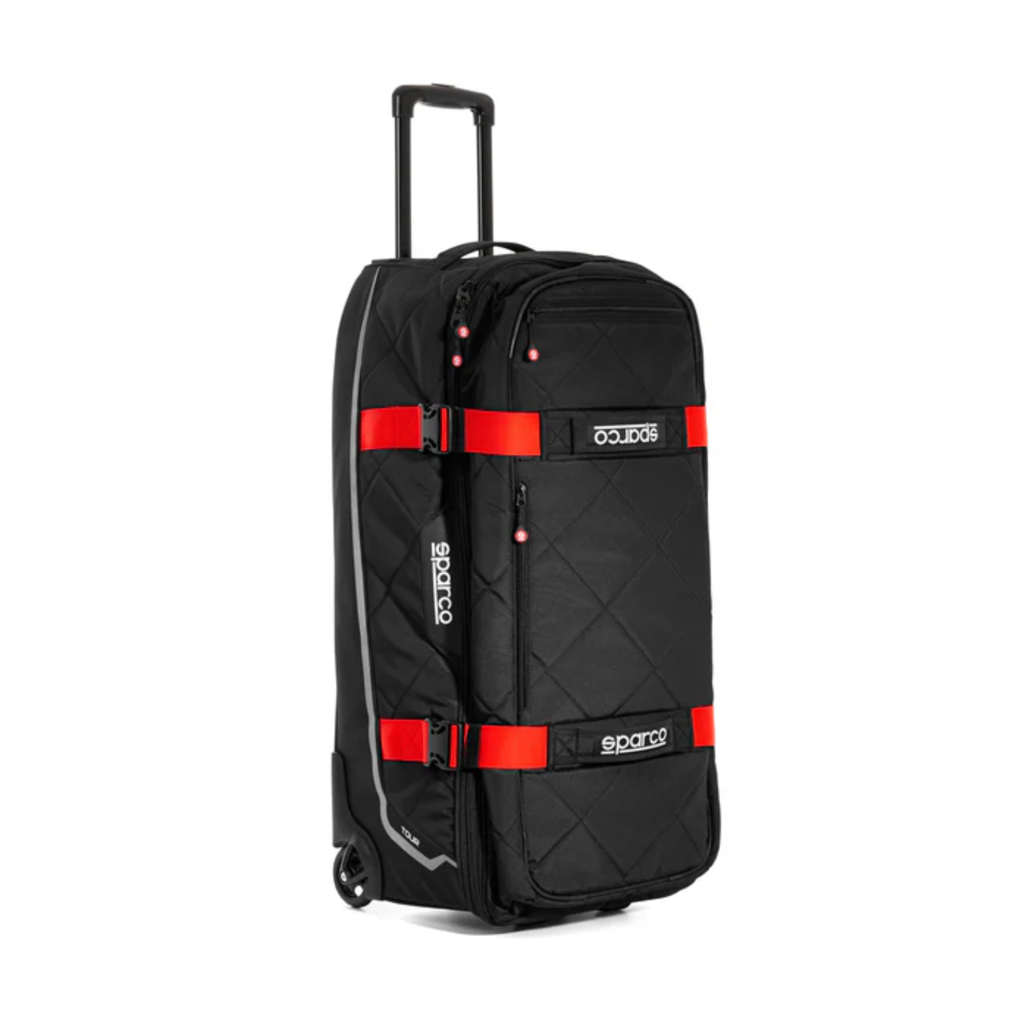 The black Sparco Tour Bag from Sparco with red accents.