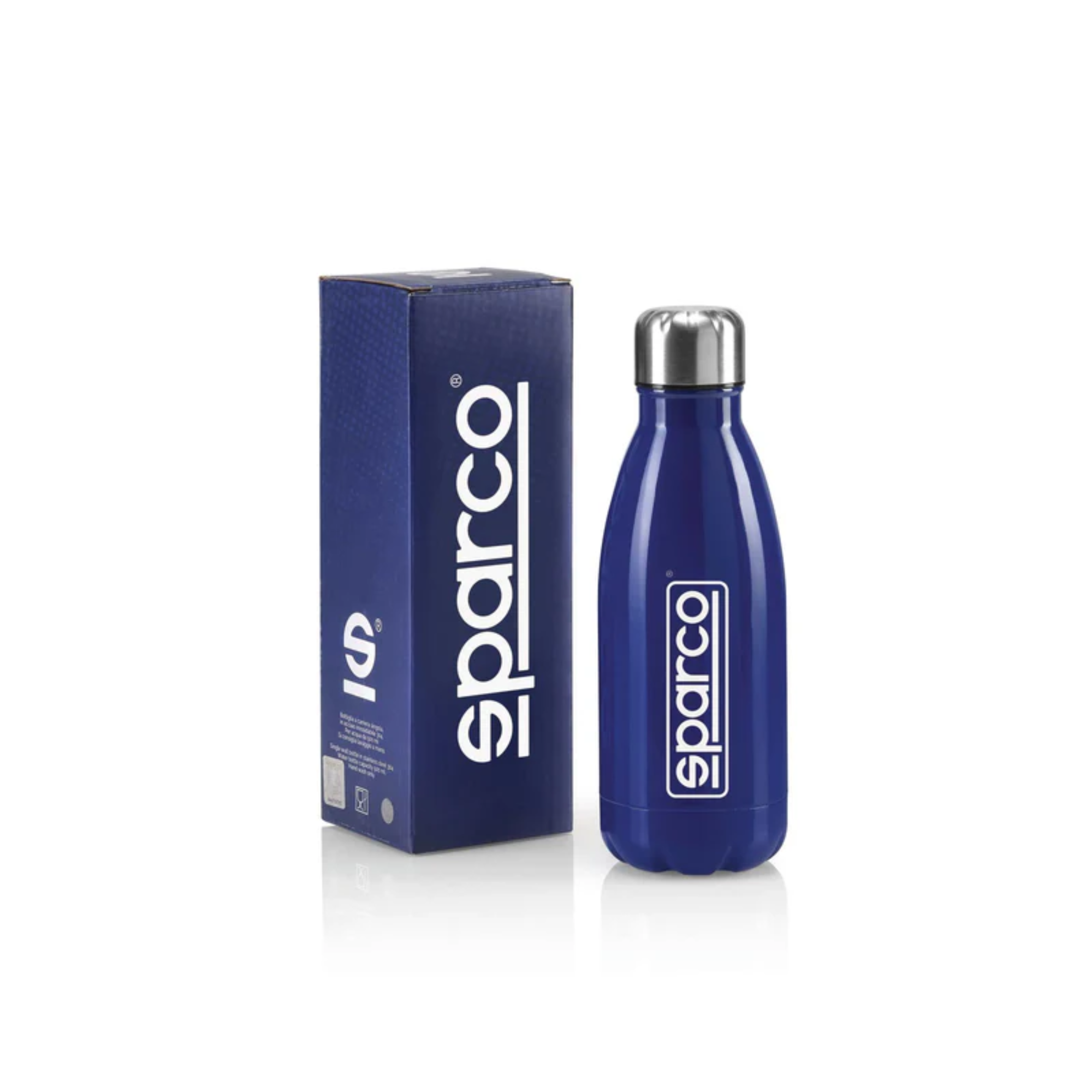 The blue and white Sparco Water Bottle - 0.5 Liter from Sparco.