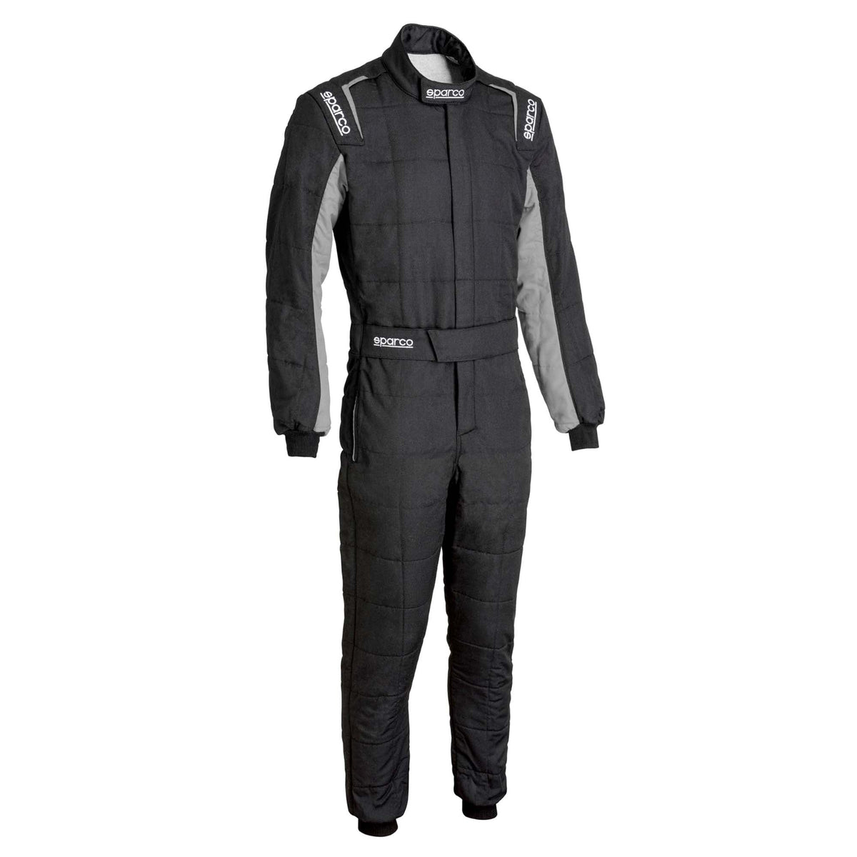 The black and grey Sparco Conquest 3.0 Racing Suit.