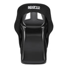 The back of the black Sparco Circuit QRT Fiberglass Racing Seat.