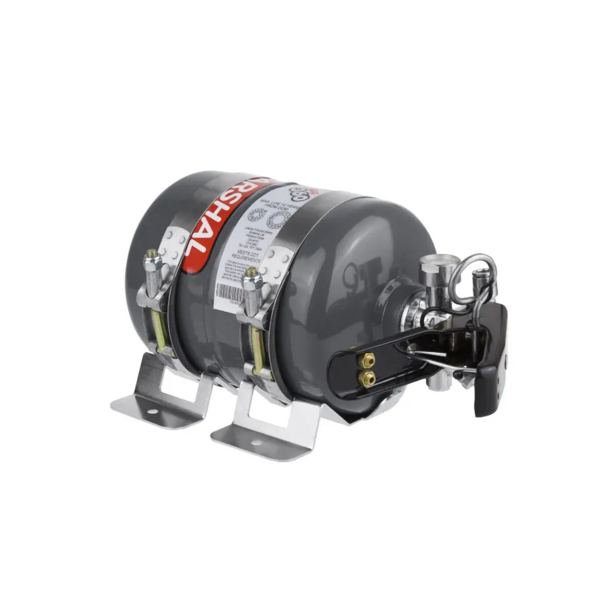 The Lifeline Zero 360 FIA Fire Extinguisher System - 2.25kg Mechanical showing the fire extinguisher close up.