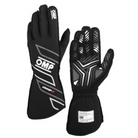 The FIA 8856-2018 homologated black OMP One-S Racing Gloves.