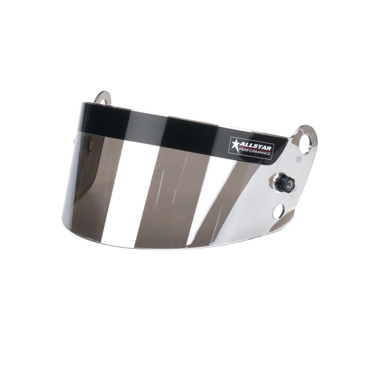 The silver chrome Allstar Performance 3mm Anti-Fog Helmet Shield.