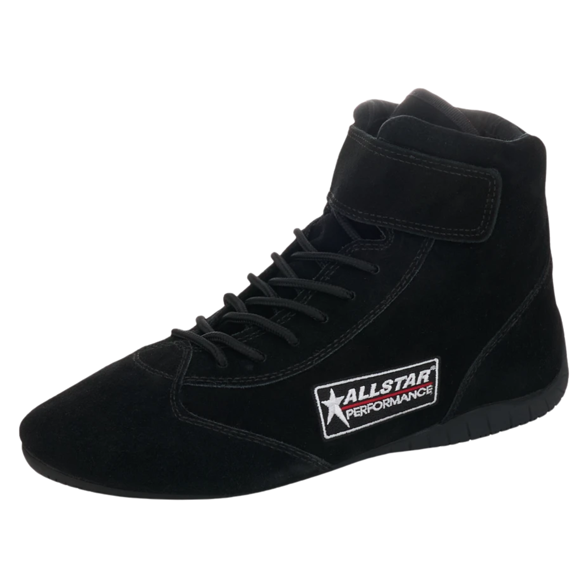 The black SFI 3.3/5 rated Allstar Performance Mid-Top Racing Shoes.