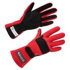 The red SFI 3.3/5 rated Allstar Performance Racing Gloves, Double Layer.