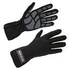 The black Allstar Performance Racing Gloves featuring a Single Layer construction and Outseam.