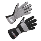 The black and grey SFI 3.3/1 rated Allstar Performance Racing Gloves, Single Layer.