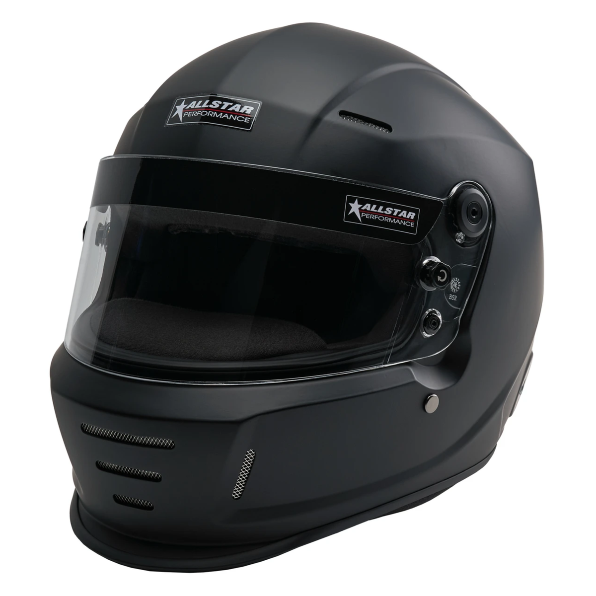 The flat black SA2025 rated Allstar Performance Series 40 Racing Helmet.