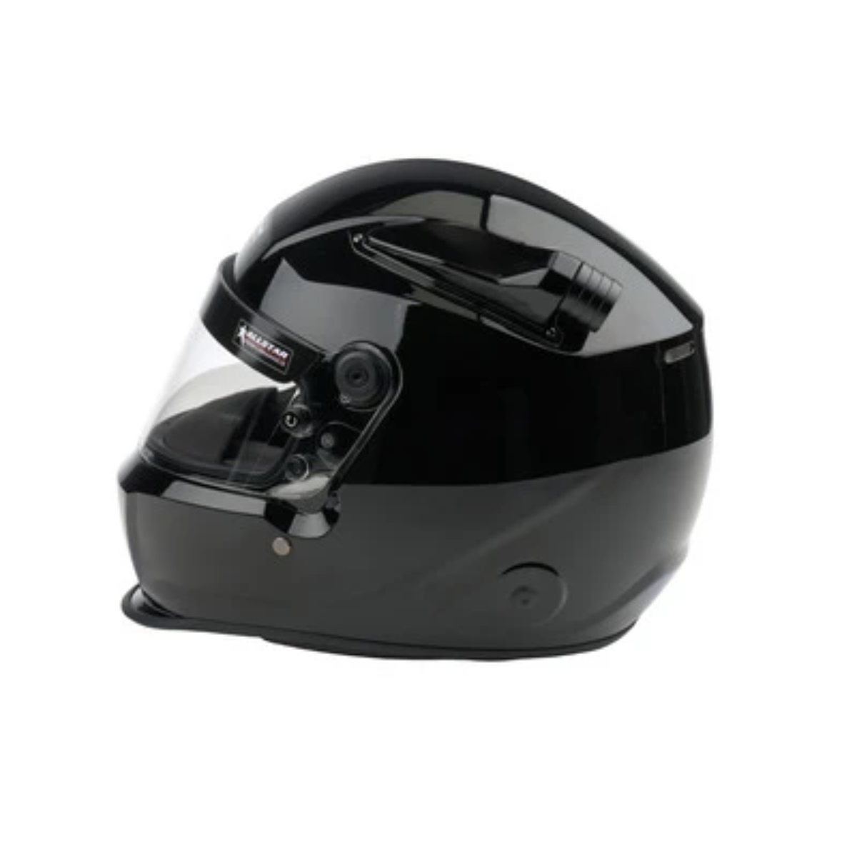 The side of the black SA2025 rated Allstar Performance Series 50 Mid-Air Racing Helmet.
