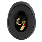 The bottom of the flat black SA2025 rated Allstar Performance Series 50 Mid-Air Racing Helmet.