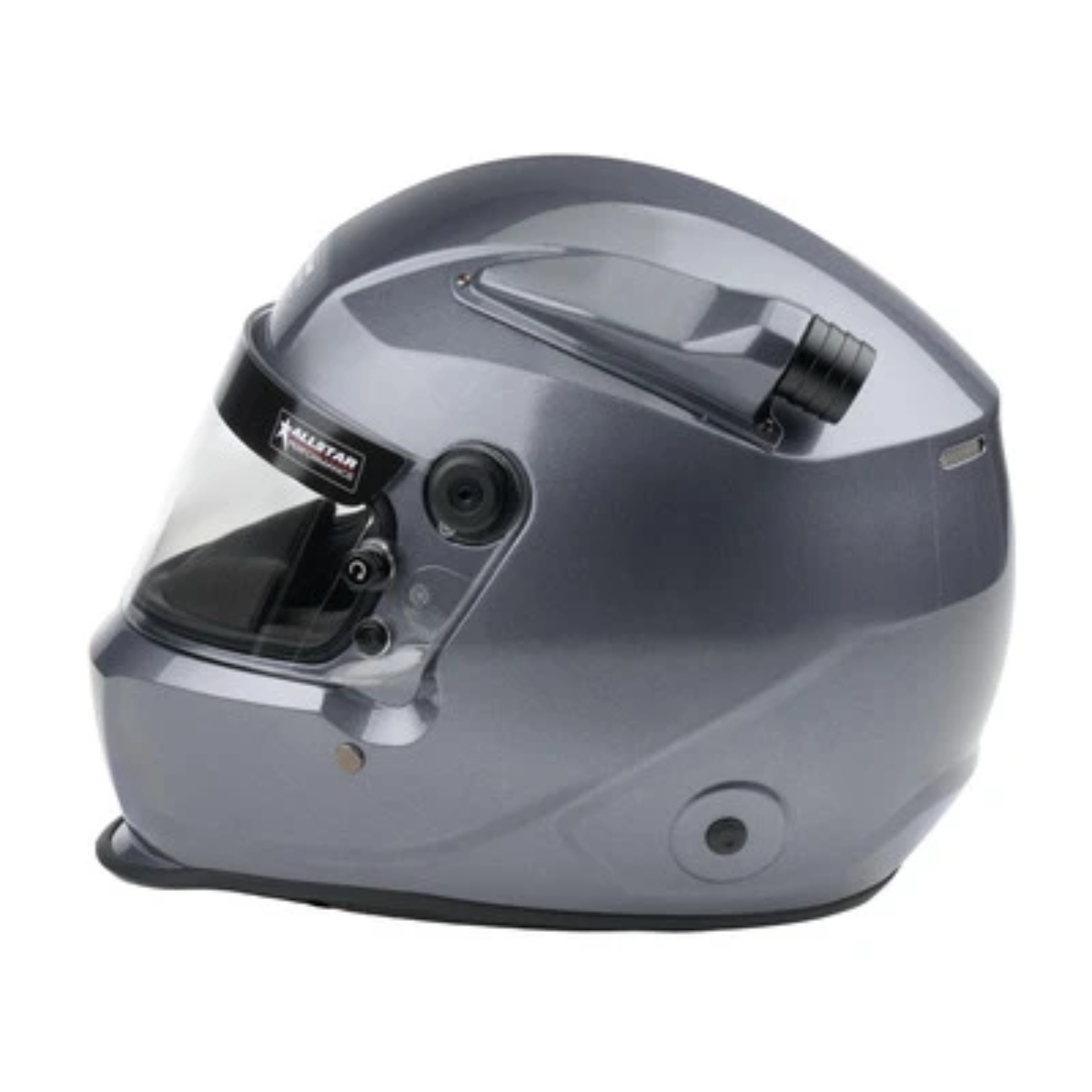 The side of the gray SA2025 rated Allstar Performance Series 50 Mid-Air Racing Helmet.