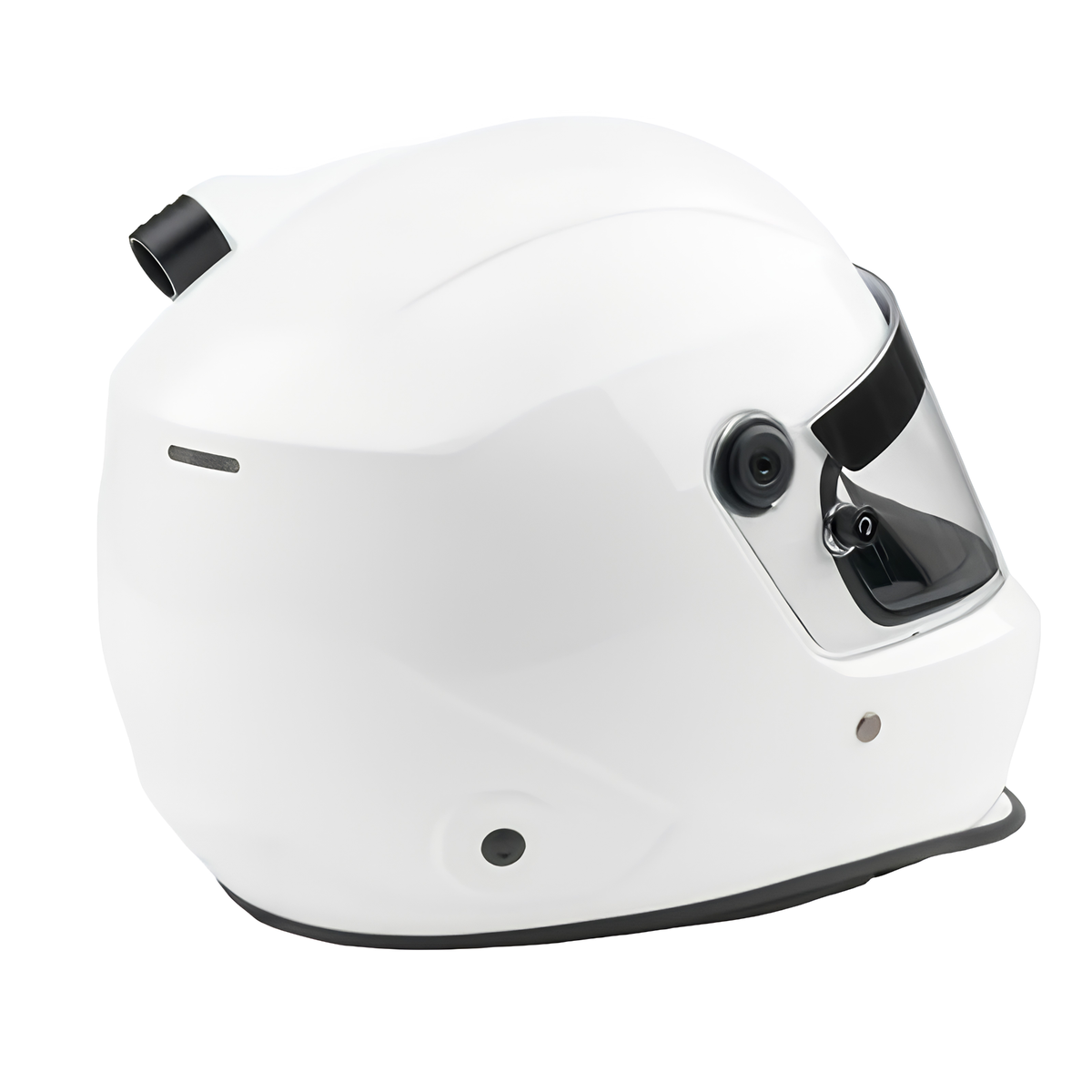 The back of the white SA2025 rated Allstar Performance Series 50 Mid-Air Racing Helmet.