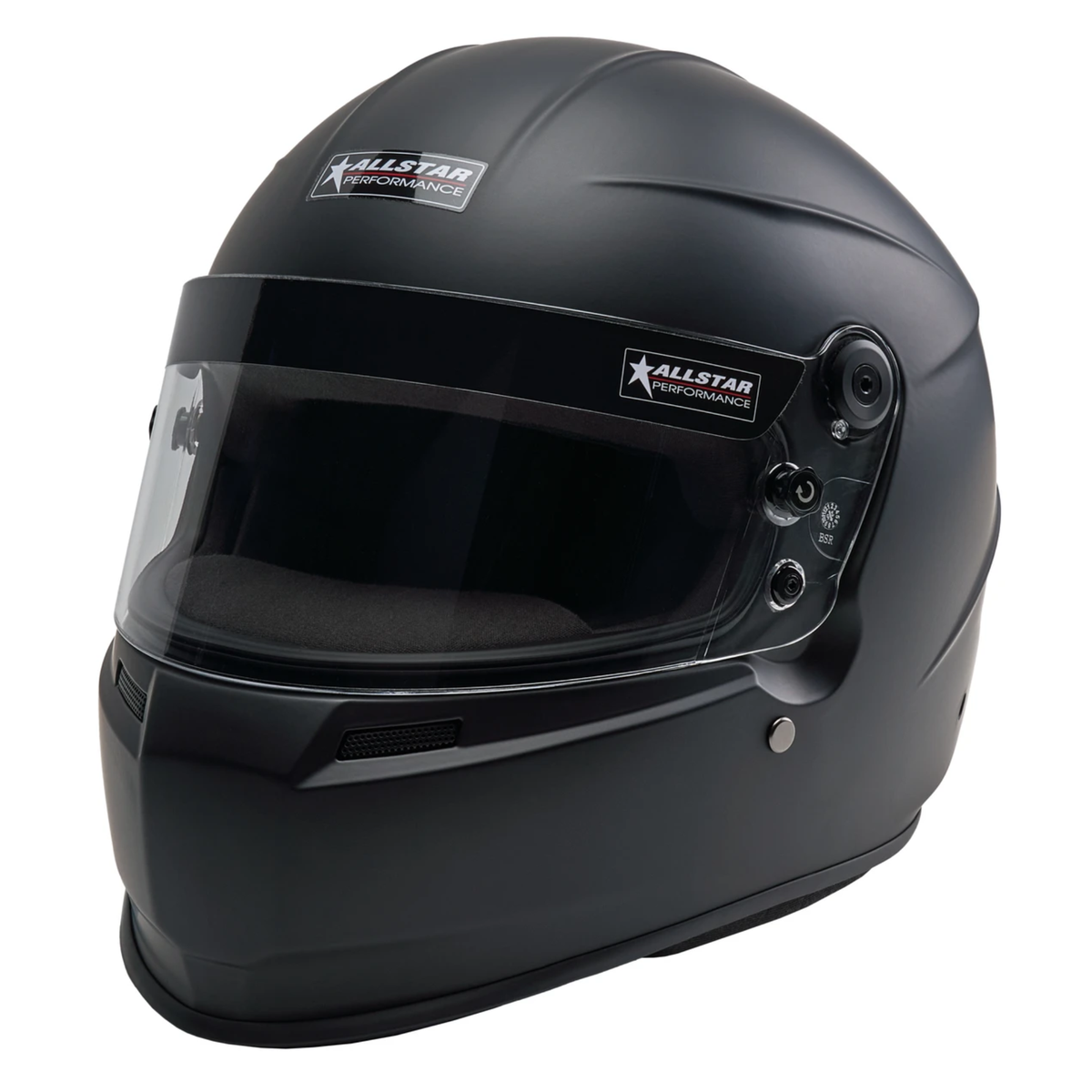The flat black SA2025 rated Allstar Performance Series 60 Racing Helmets.