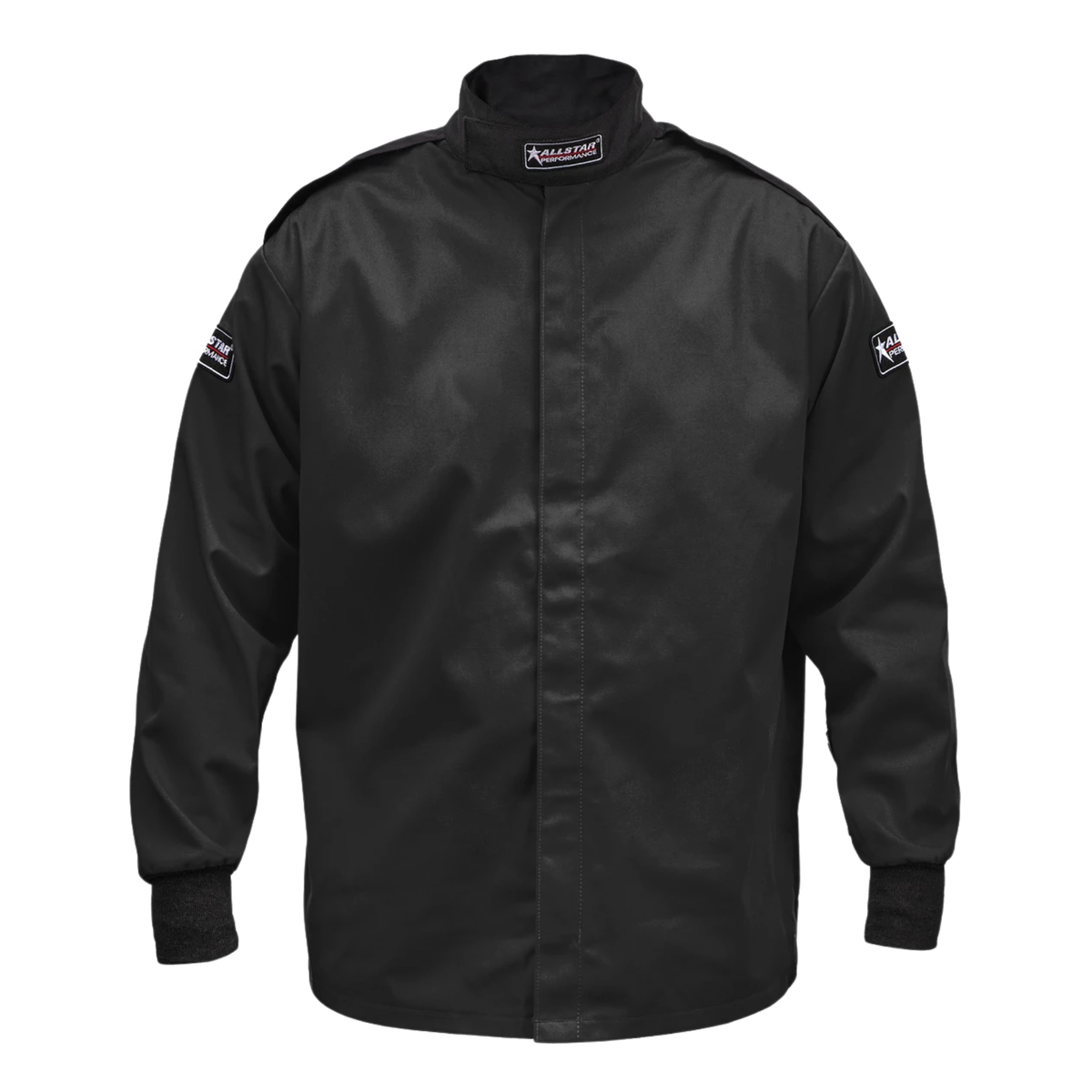 The black SFI 3.2A/1 rated Allstar Performance Single Layer Racing Jacket.