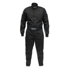 The black SFI 3.2A/1 rated Allstar Performance Single-Layer Racing Suits.
