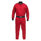 The red SFI 3.2A/1 rated Allstar Performance Single-Layer Racing Suits.