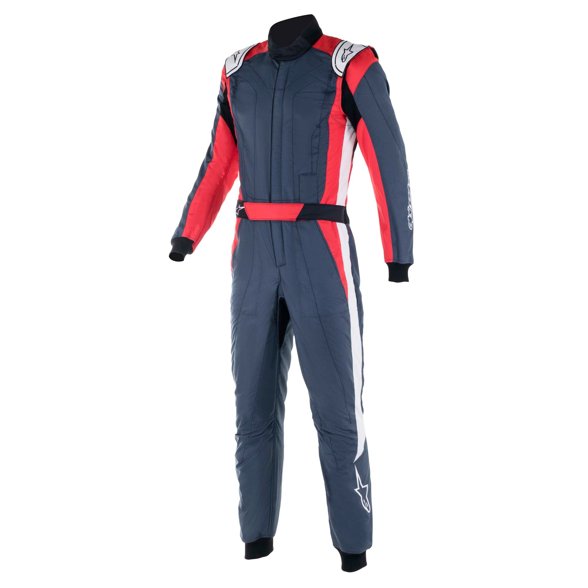 The asphalt, red, and white Alpinestars GP Pro Comp v2 Racing Suit.