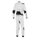 The back of the white and black Alpinestars Hypertech v3 Racing Suit.