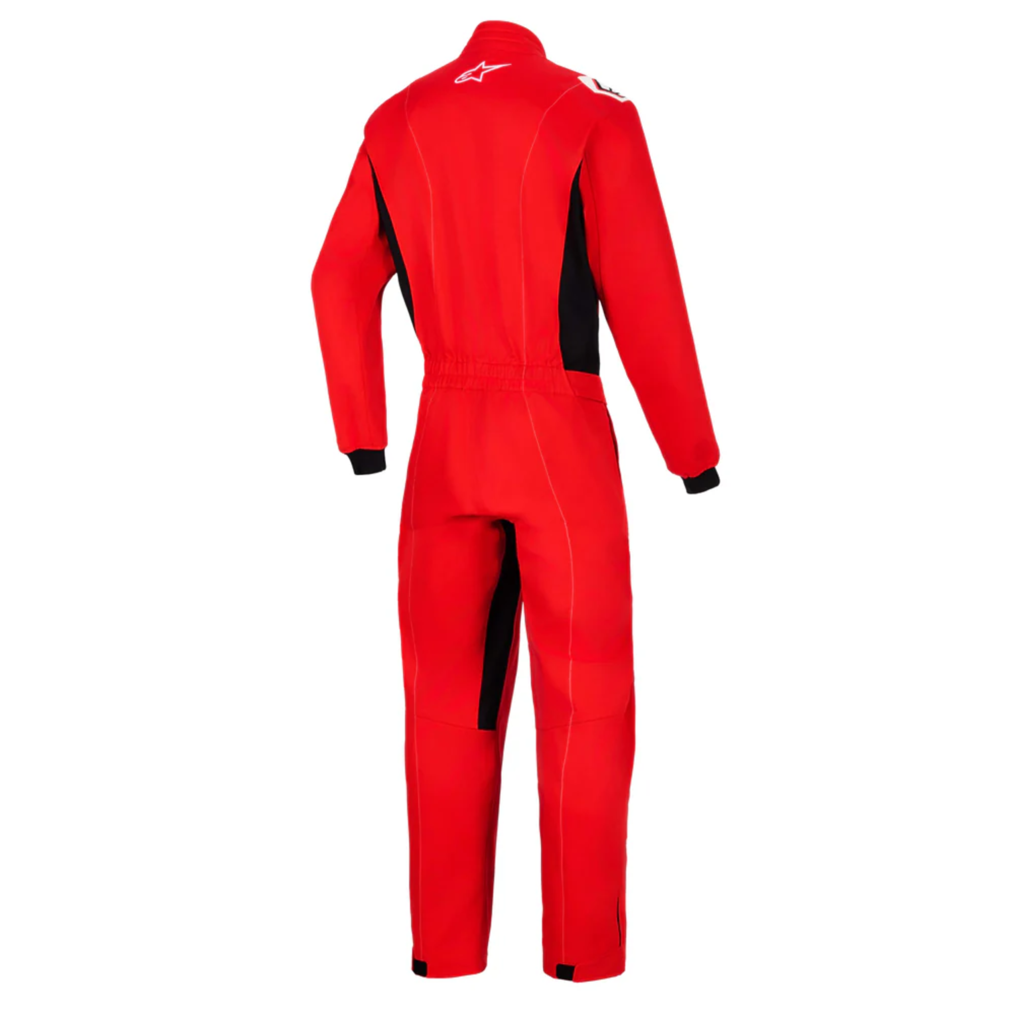 The back of the red Alpinestars Indoor v2 Kart Racing Suit.