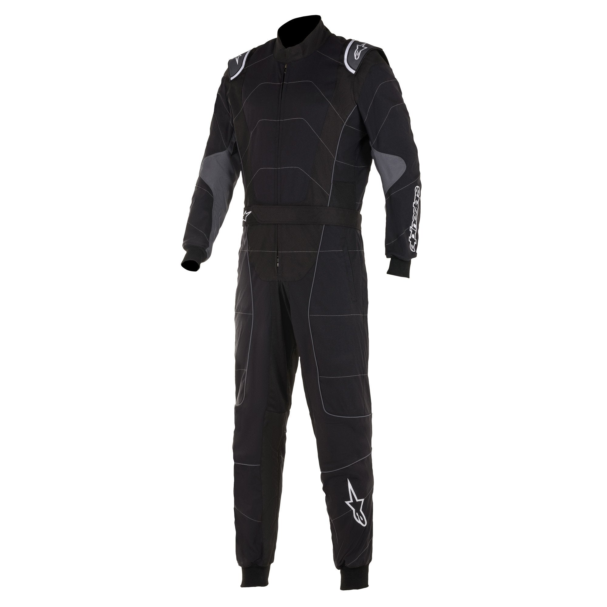The black and anthracite Alpinestars KMX-3 v2 Kart Racing Suit.