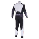 The back of the white, black and red Alpinestars KMX-5 v2 Kart Racing Suit.