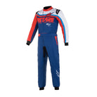 The navy, red and white Alpinestars KMX-9 v2 S Graph-1 Youth Kart Racing Suit.
