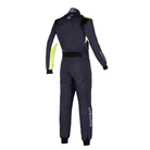 The back of the black and yellow Alpinestars KMX-9 v3 Graph-3 Kart Racing Suit.