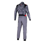 The back of the grey and black Alpinestars KMX-9 v3 Graph-5 Kart Racing Suit.