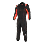 The front of the black and red Alpinestars KMX-9 v3 S Youth Kart Racing Suit.