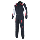 The black, red and white Alpinestars KMX-5 Kart Racing Suit.