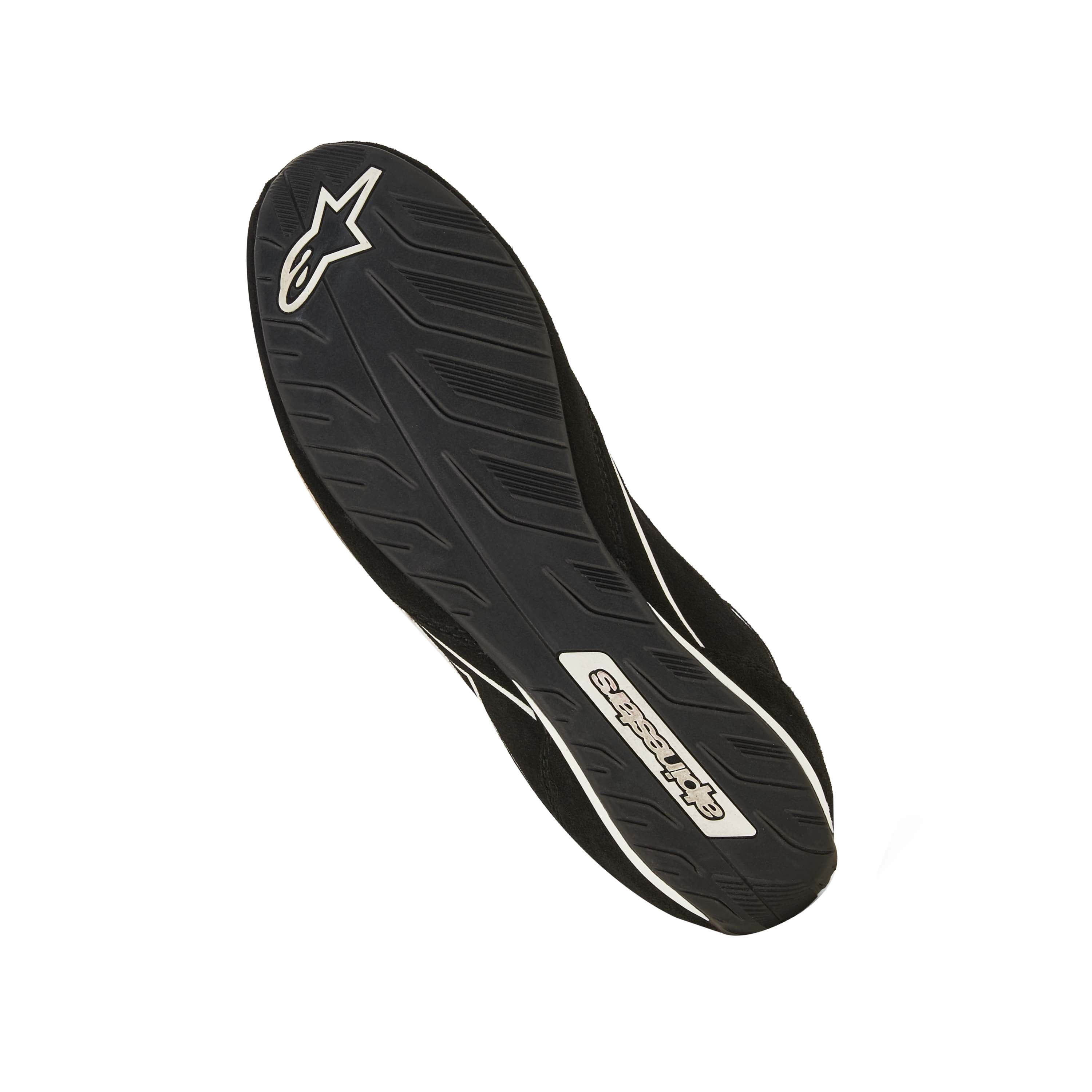 The sole of the black and white Alpinestars SP v3 Racing Shoes.