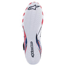 The sole of the red, white and blue Alpinestars Supermono v2 Liberty Racing Shoes.