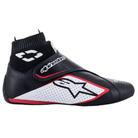 The side of the black, white and red Alpinestars Supermono v2 Racing Shoes.