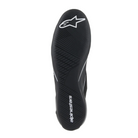 The sole of the black and white Alpinestars Supertech Racing Shoes.