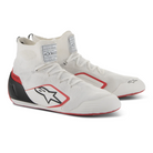 The white, red and black Alpinestars Supertech Racing Shoes.