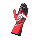 The back of the red and black Alpinestars Tech-1 K Race S v2 Youth Karting Gloves - Corporate.