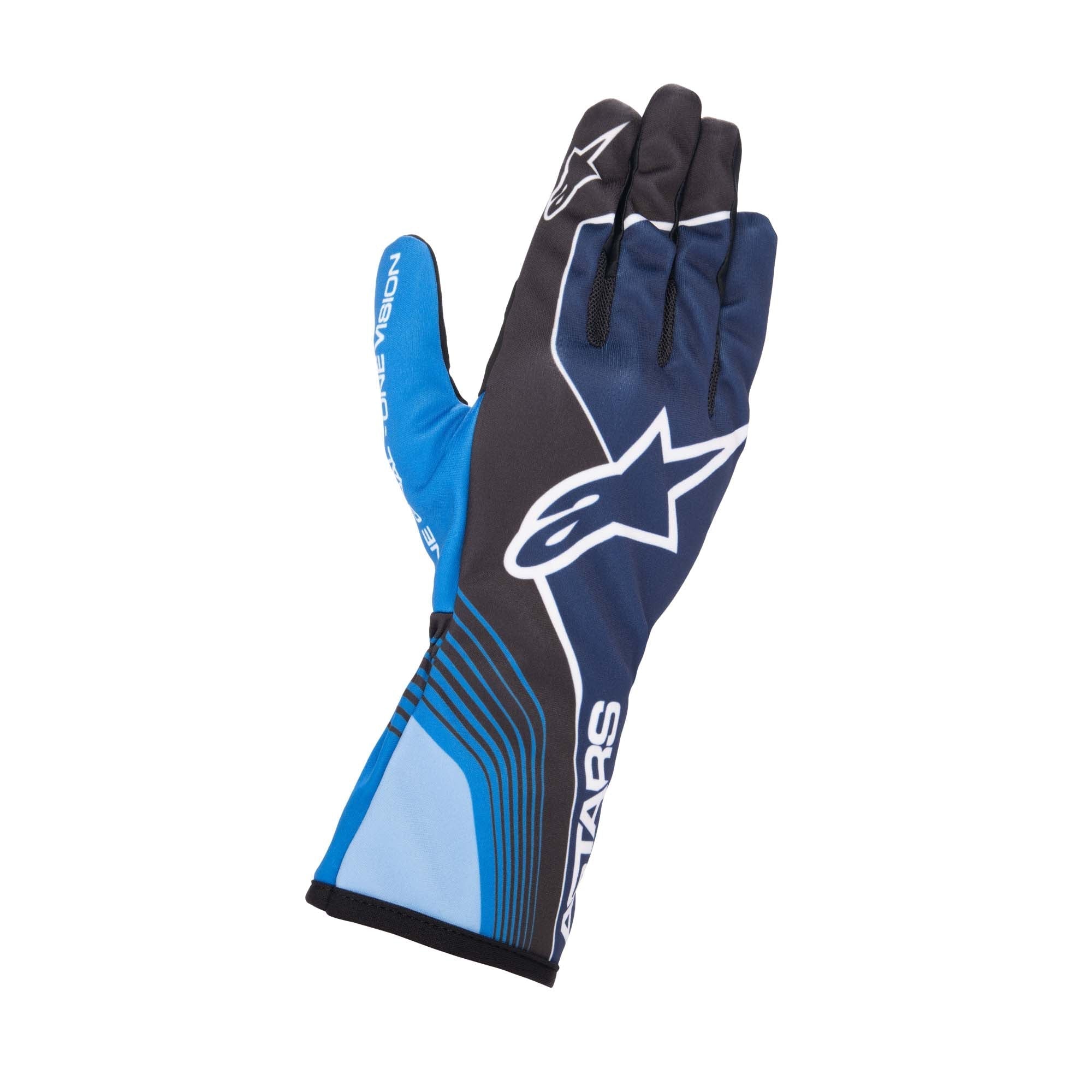 The blue Alpinestars Tech-1 K Race S v2 Youth Karting Gloves - Future.