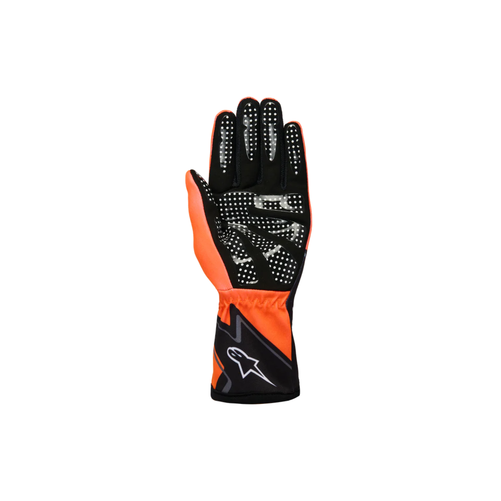 The palm of the orange, black and white Alpinestars Tech-1 K Race S v2 Youth Karting Gloves - Graphic 1.